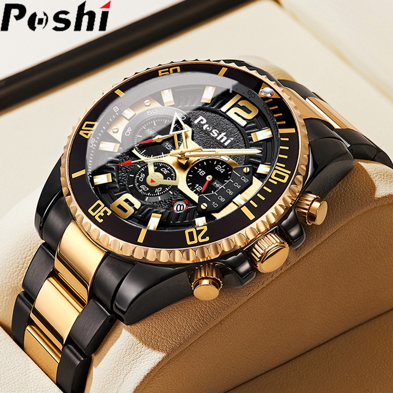 POSHI Men's Watch Automatic Watch for Men Original Waterproof Stainless
