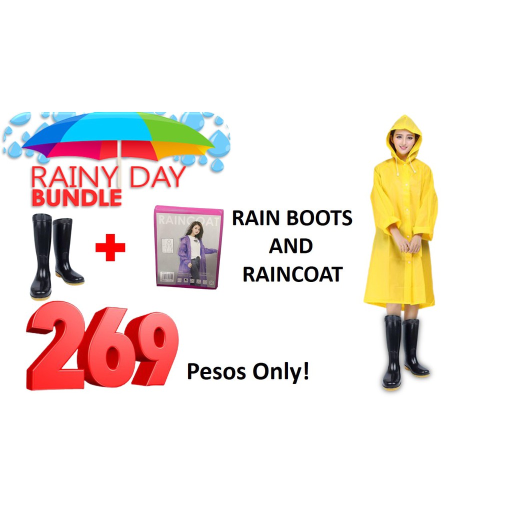 Boots & Raincoat Set (1 pair of boots & 1pc. raincoat) Shopee Philippines