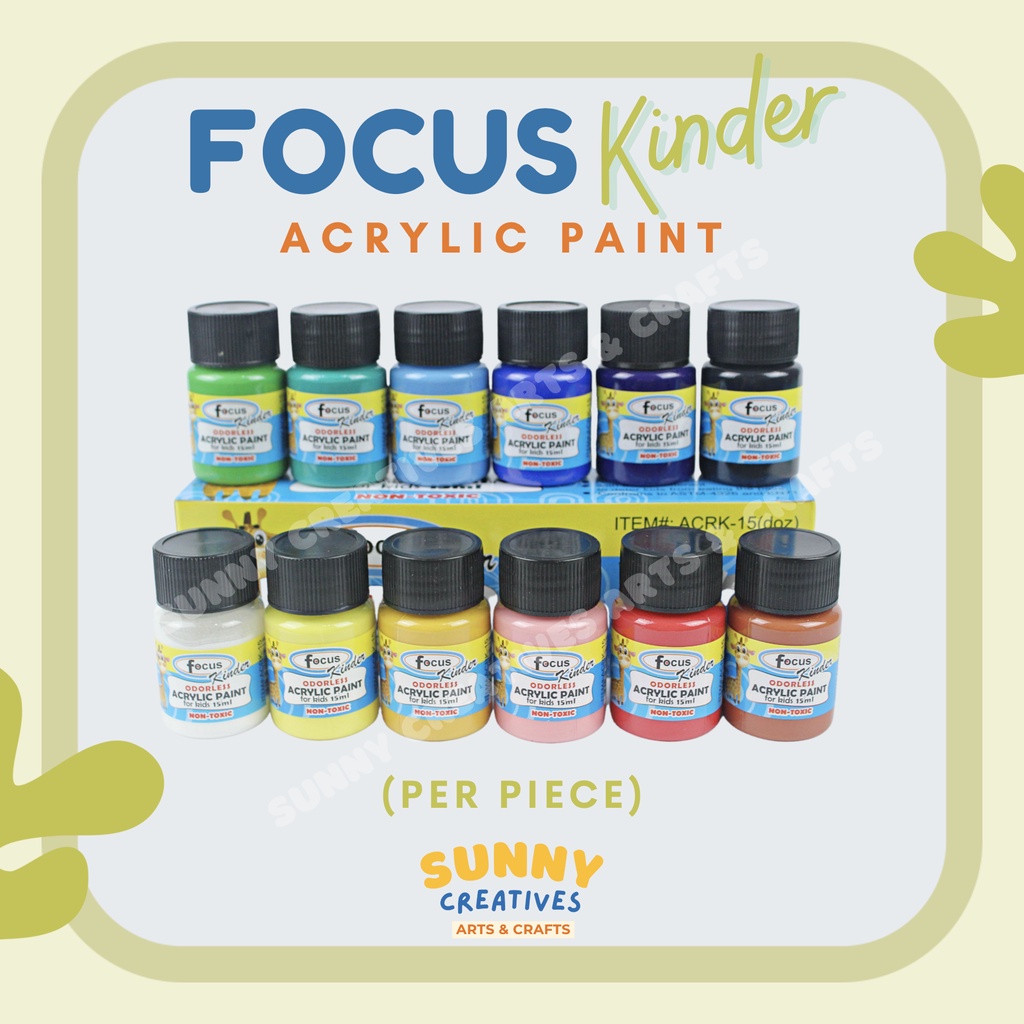 FOCUS Kinder Odorless Acrylic Paint | Non-Toxic Acrylic Paint for Kids