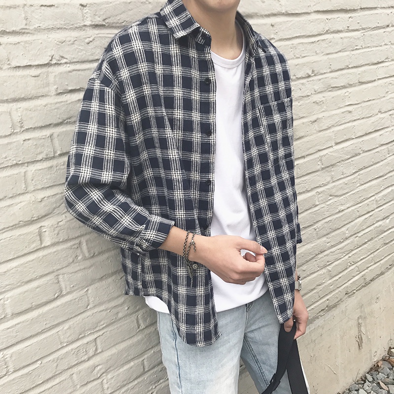COD Men's Loose Top Shirts Loose Autumn Korean Style Mens Fashion