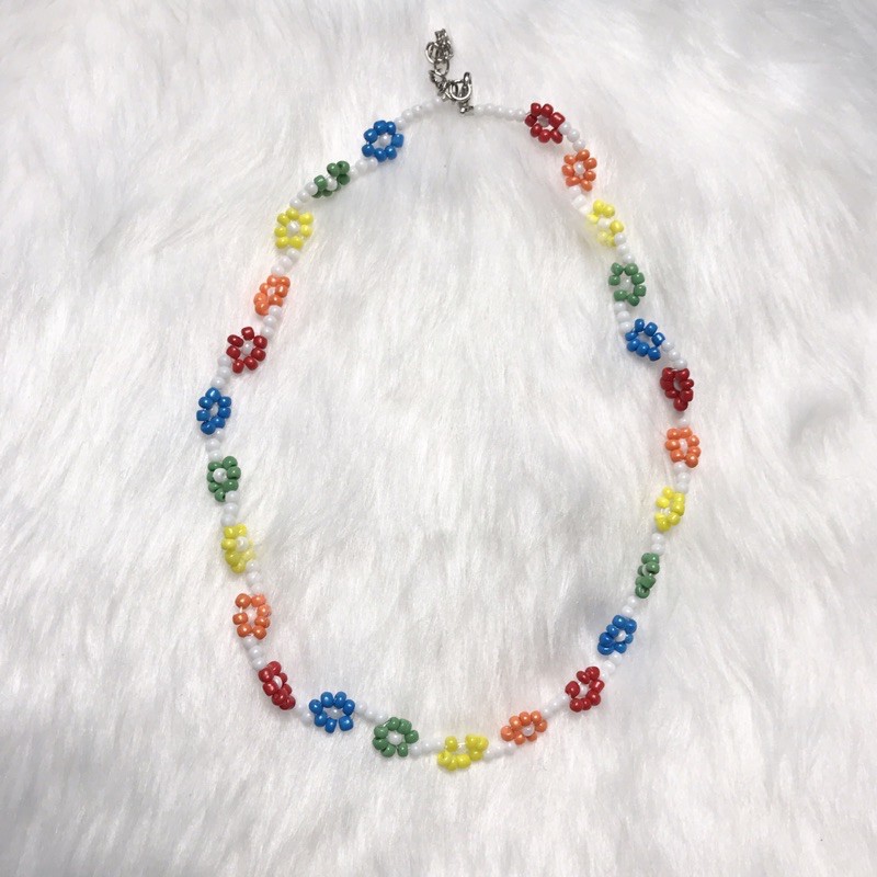 Rainbow shop flower necklace