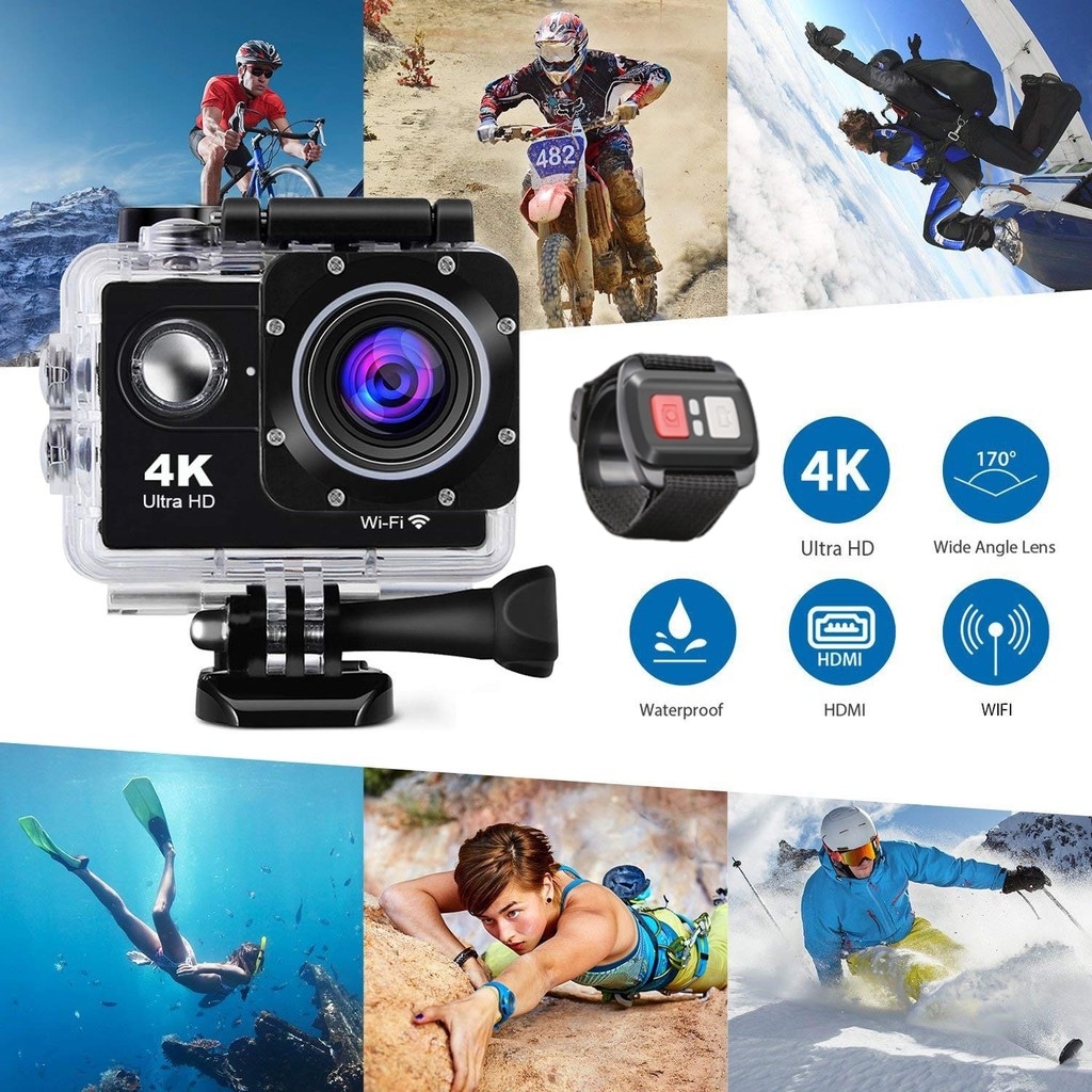 4K Ultra HD Action Camera Underwater Helmet Video Recording Go Pro