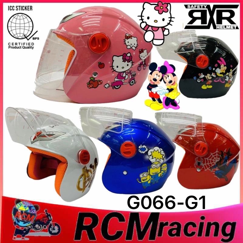 RXR Helmet Motorcycle For Kids Boy&Girl Spiderman Mickey Minnie Hello ...