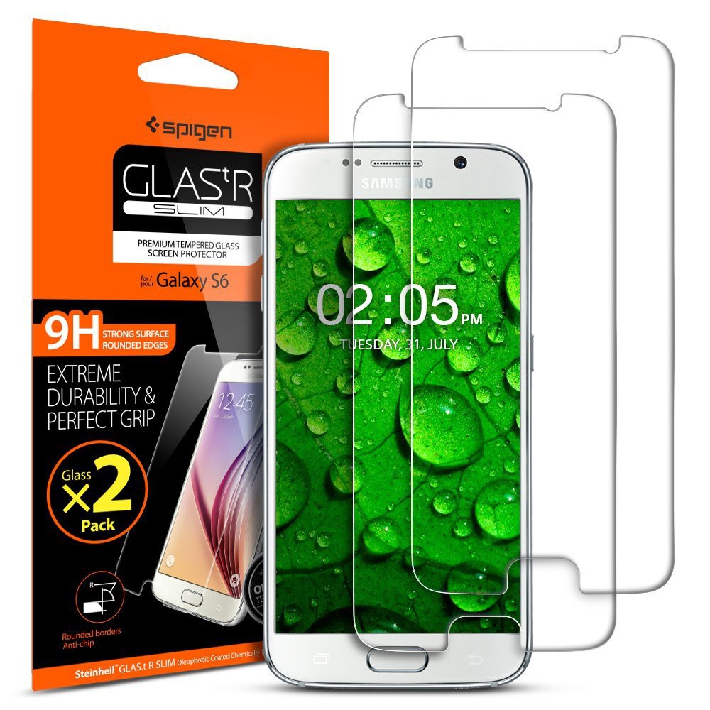 Spigen Tempered Glass ""Glas.tR SLIM"" for S6 (X2 Pack) Shopee