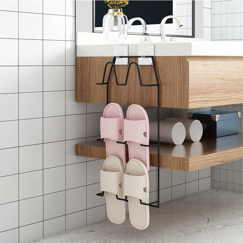 Bathroom Slipper Rack Wall Hanging Wall Toilet Shoe Storage Fantastic ...