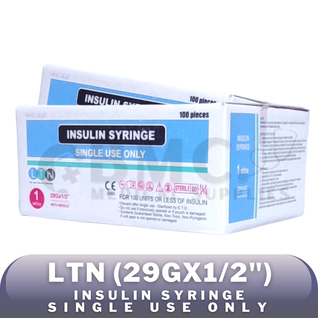 Insulin Syringe (Sterile Single Use Only) 100Pcs | Shopee Philippines