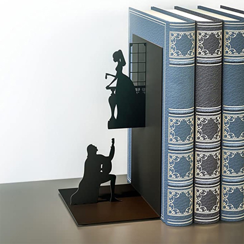 Stat Iron Figure Bookends Reading Book Support Retro Non-Skid Book Ends ...