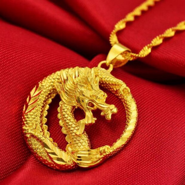 Gold chinese deals dragon necklace