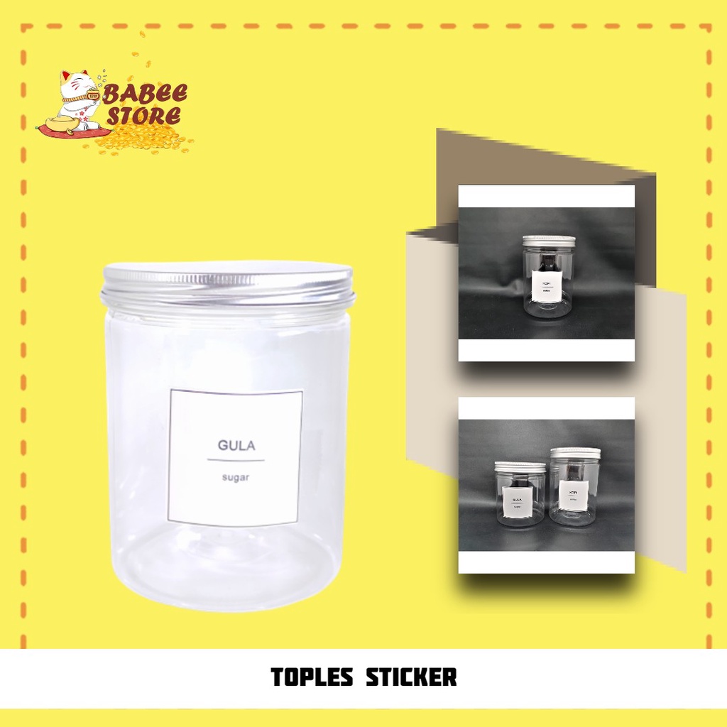 Kitchen Spice Jar LABEL STICKER LABEL/Plastic Jar With Aluminum Lid ...