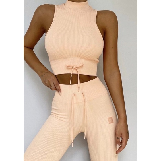 Botee Pastel bra high neck workout set (short and long) | Shopee ...