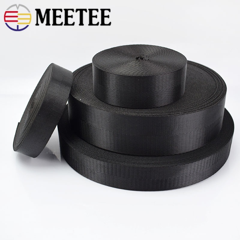 5Meters Black Nylon Webbing Tape Backpack Bag Strap Pet Rope Safty Belt ...