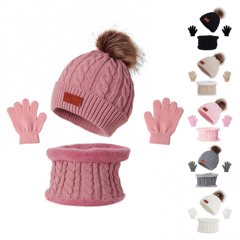 3PCS Kids Hat Scarf Gloves Set Kids Winter Beanie Scarf Gloves Set with Knit Thick Warm Fleece Lined for 1 5 Years Girls Boys Toddler Shopee Philippines