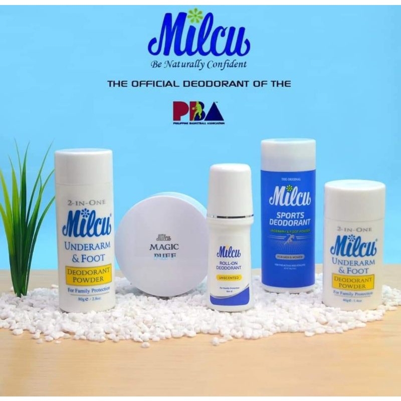 Milcu Underarm & Foot Deodorant Powder 40g / 80g and Milcu Roll on 50ml Shopee Philippines