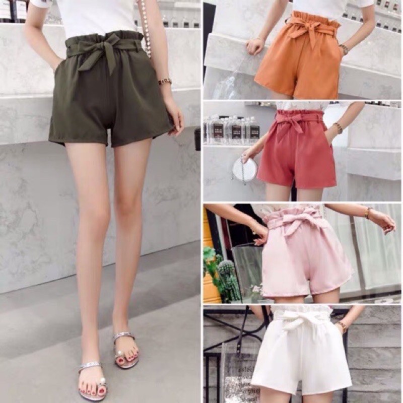 HIGH-WAIST COTTON SHORTS