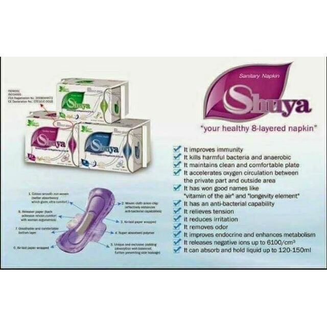 SHUYA SANITARY NAPKIN 100 ORIGINAL Shopee Philippines