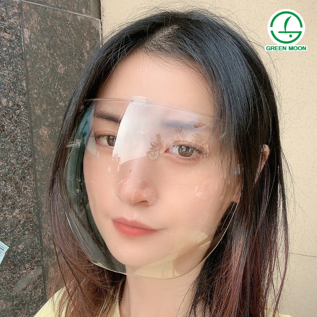 Green moon Oversized full face shield large mirror protective mask