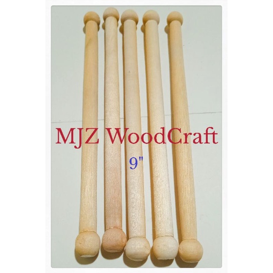 Unpainted Wooden Scroll Rod ( Rounded Tip ) 9" ( 125pcs ) Shopee
