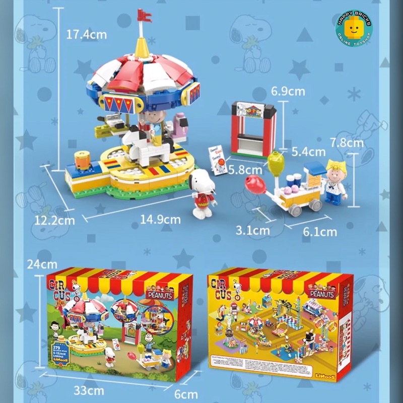 Original Collection LINOOS PEANUTS SNOOPY Carousel Ride Building Blocks ...