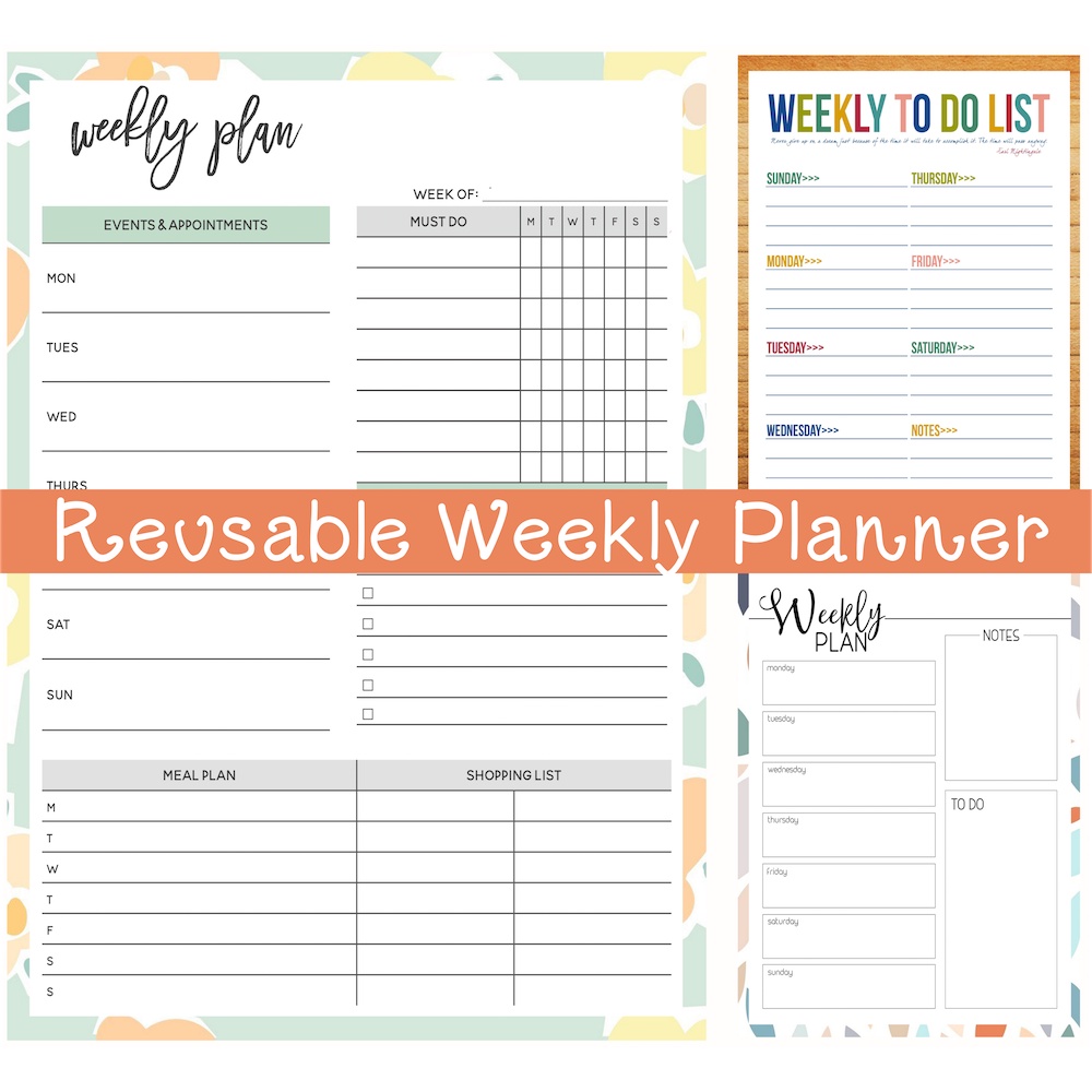 Weekly Daily Planner REUSABLE ERASABLE - A4 Size SUPERPREP Laminated ...