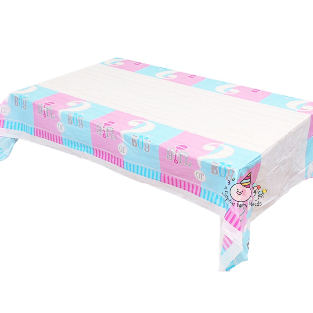Gender Reveal Plastic Disposable Table Cover for 8 Seaters Gender