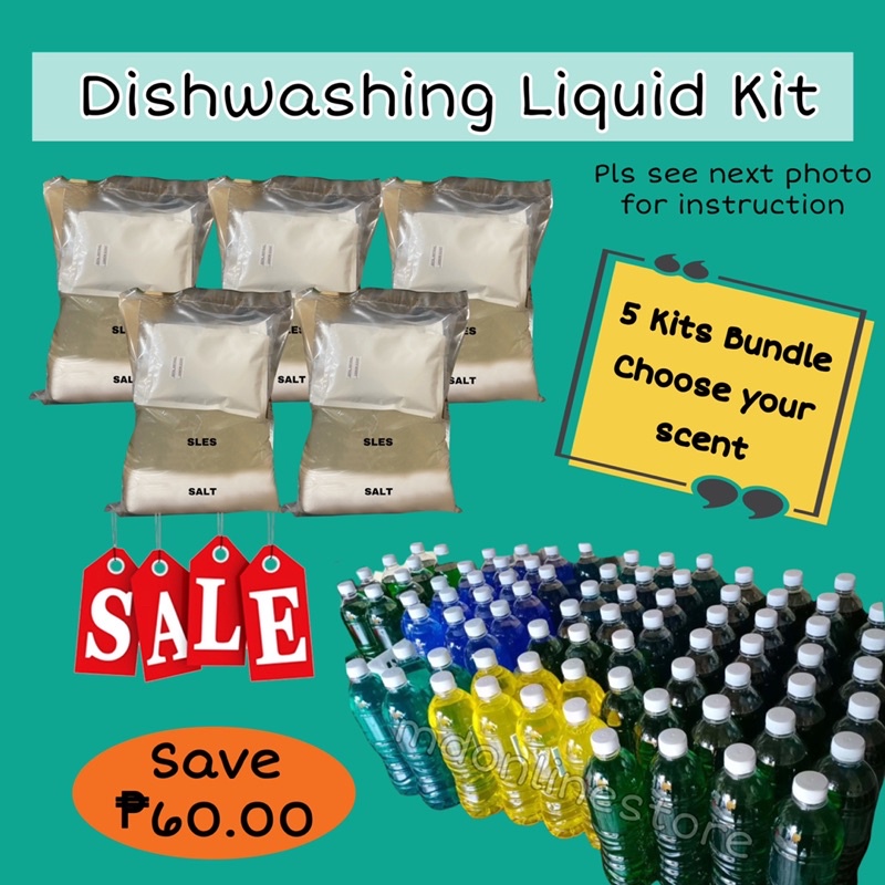 Dishwashing liquid kit 5 kits bundle. (Pls see photos for instruction