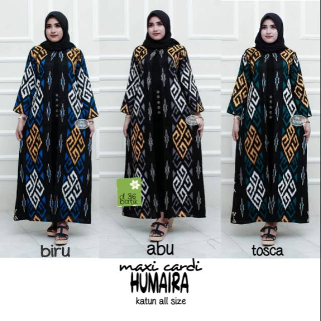 Maxi cardi humaira modern elegant Muslim batik robe for weddings ...