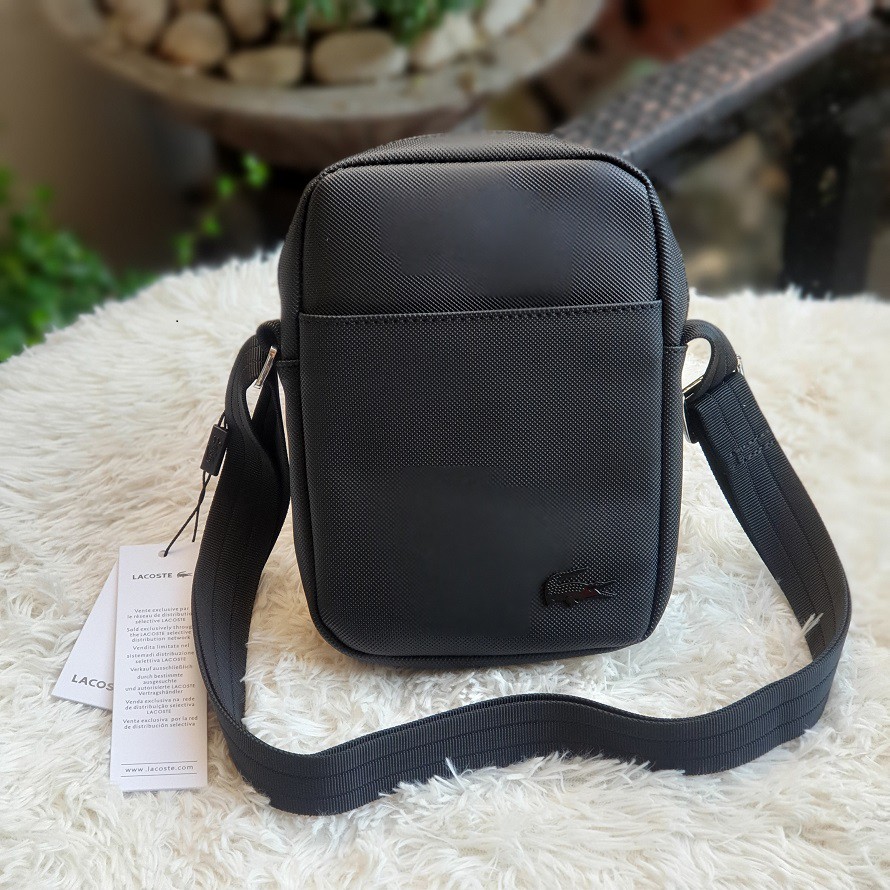 Lacoste camera bag online black