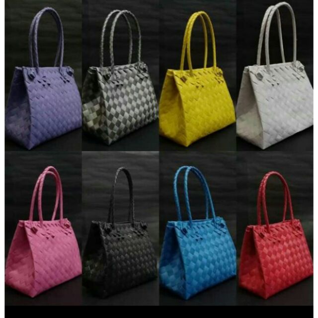 Modern Classic Plastic Bayong Bag Plain Two 2 Side Lock No Accessories Shopee Philippines