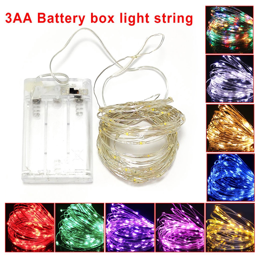LED String Light 10M 5M Silver Wire Fairy Lights Home Christmas Wedding ...