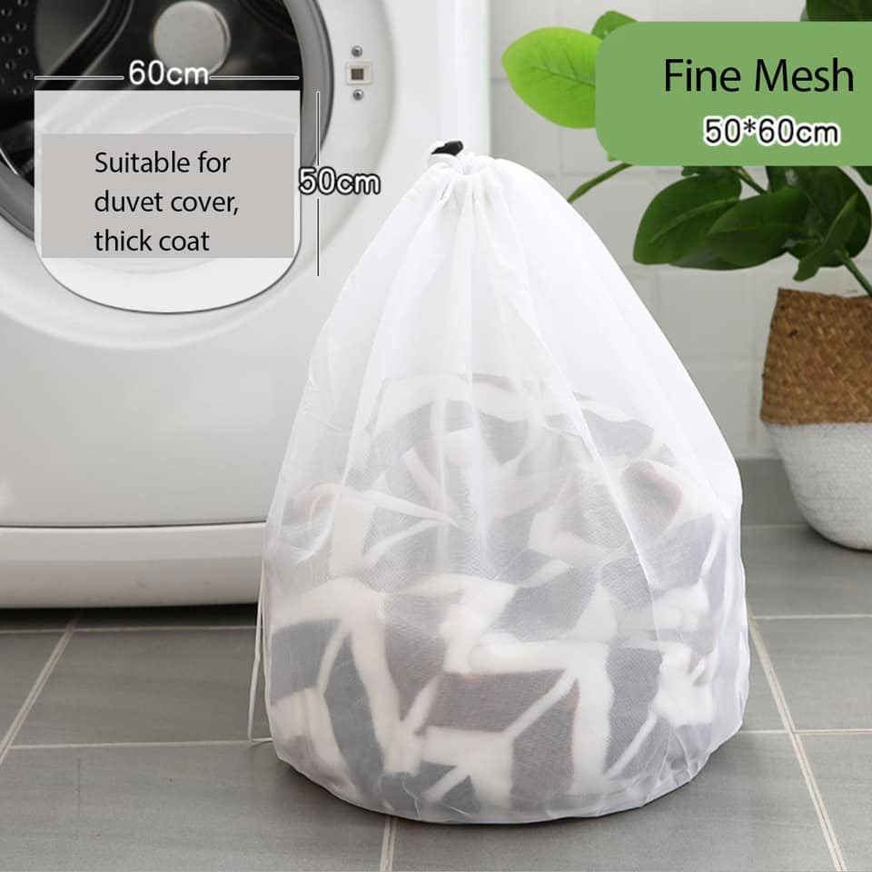 4 Size Large Fine Mesh Laundry Bag Washing Net Mesh with Lockable Drawstring Clothes