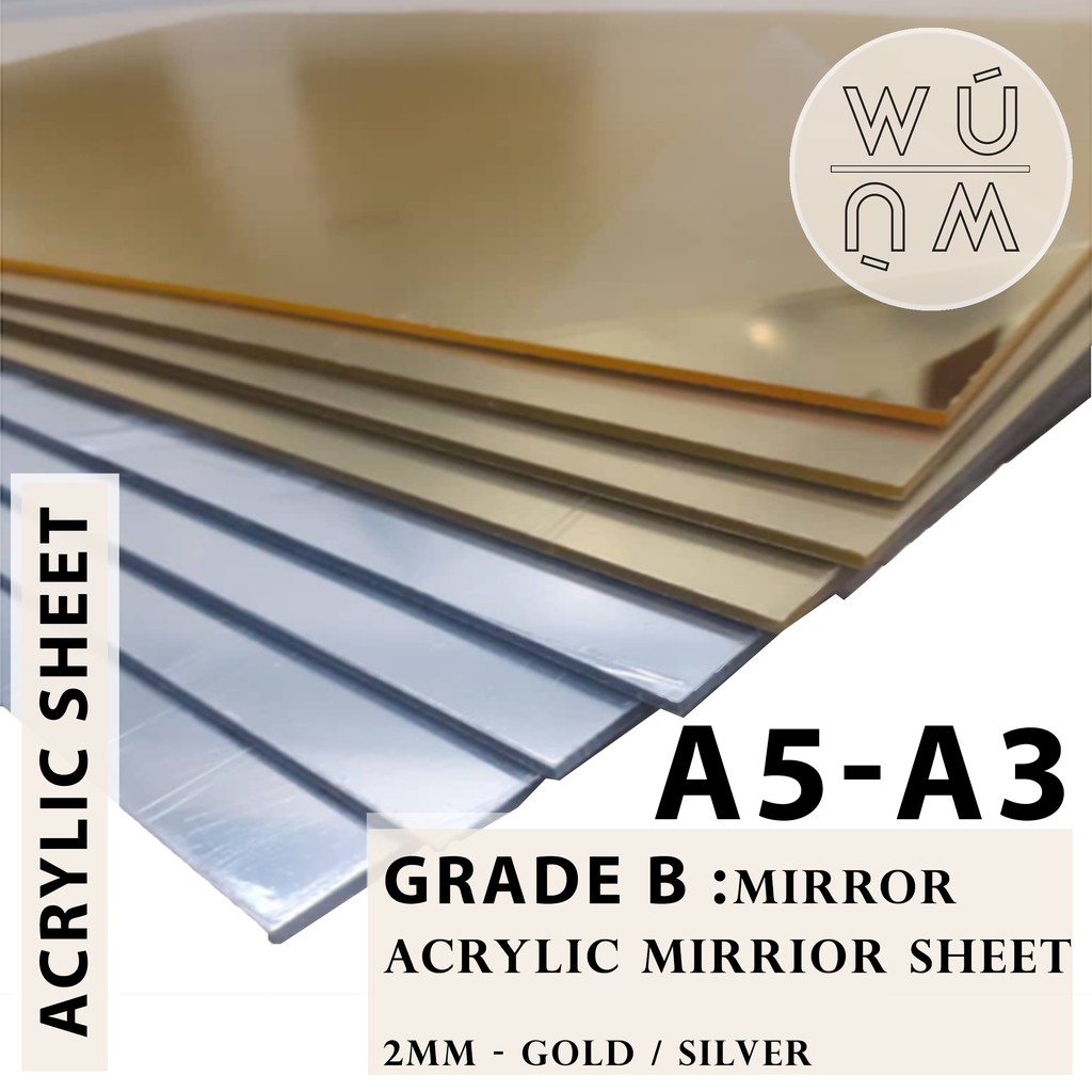 Acrylic Sheet Gold & Silver 2mm A5 - A3 | Shopee Philippines