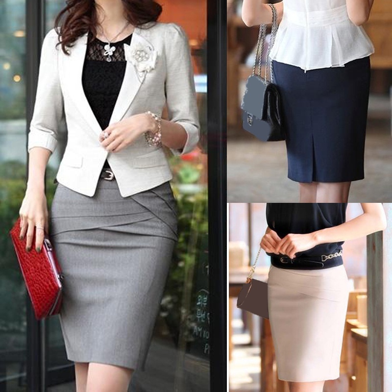 Grey pencil skirt 3xl best sale