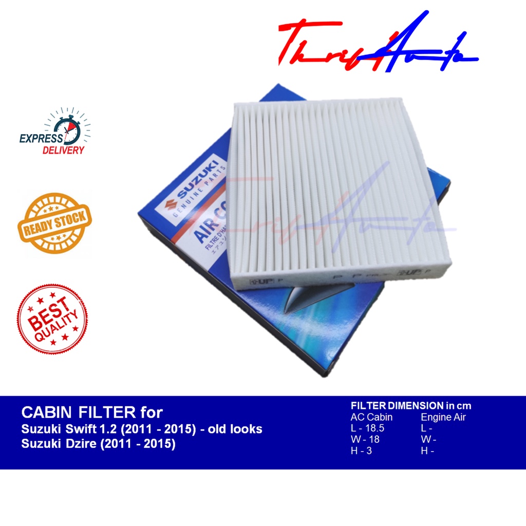 AC Cabin Filter for Suzuki Swift 1.2 (2011 2015) and Suzuki Dzire