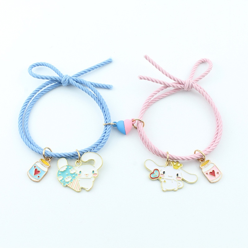 Cinnamoroll Bracelet Sanrio Cinnamon Shape Hand Rope Preppy Style Couple Cute Lady