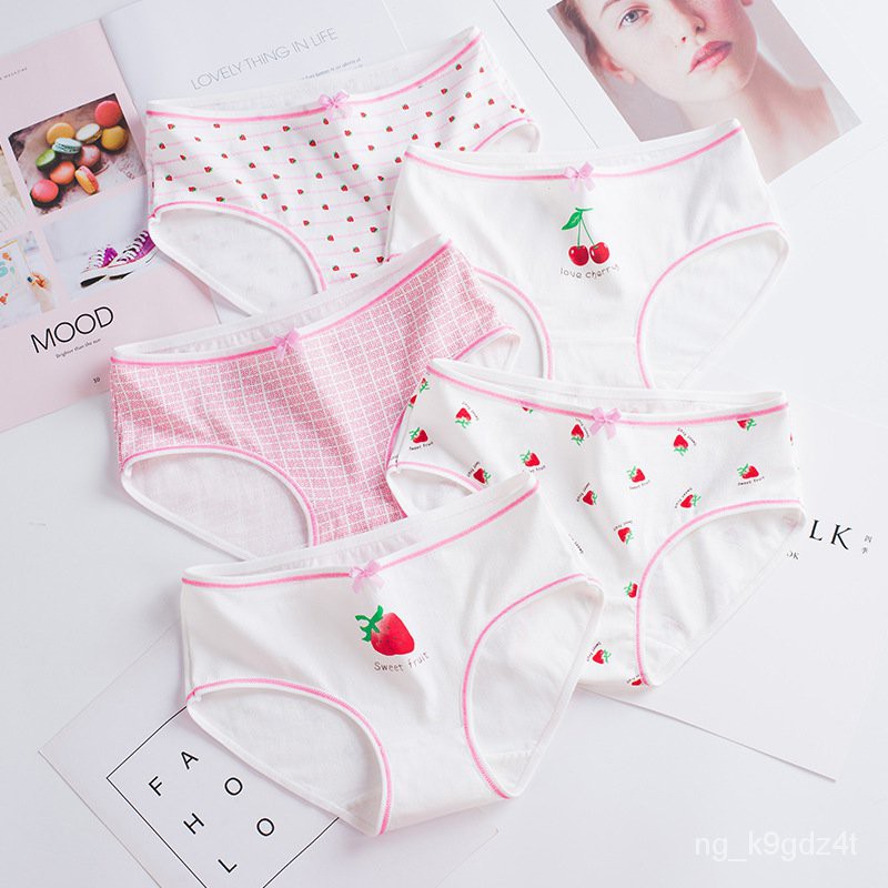 lingerie UISN MALL Cute Strawberry Print Panties Women Japanese