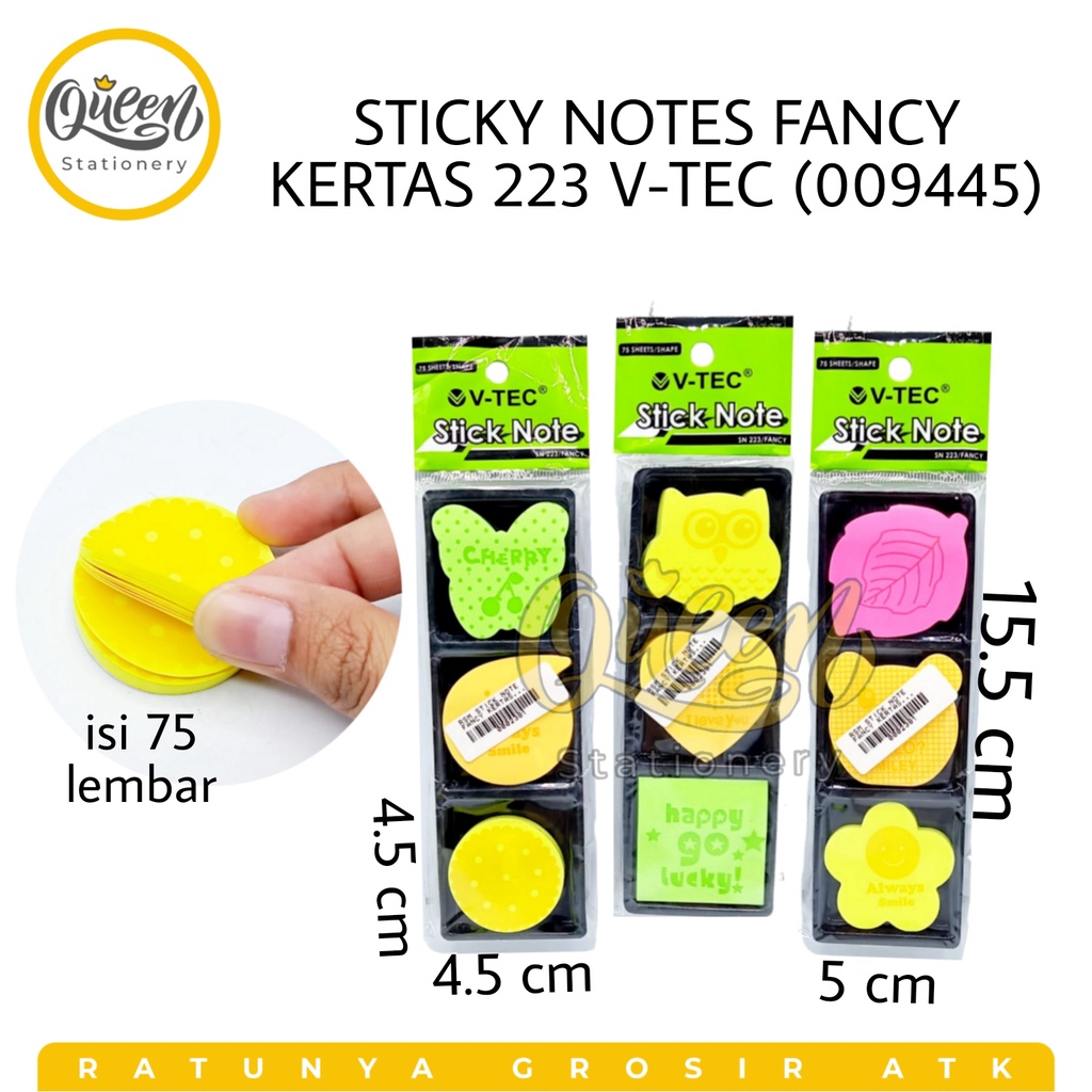 1 PAD STICKY NOTE FANCY PAPER 223 V-TEC / STICK NOTE / CUTE MEMO ...