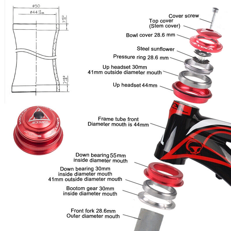 Mtb tapered headset sizes sale