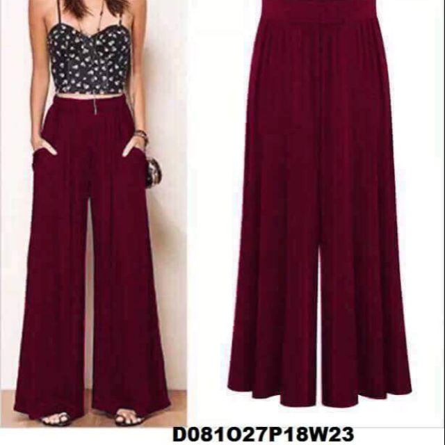 maroon square pants, Women's Fashion, Bottoms, Other Bottoms on Carousell