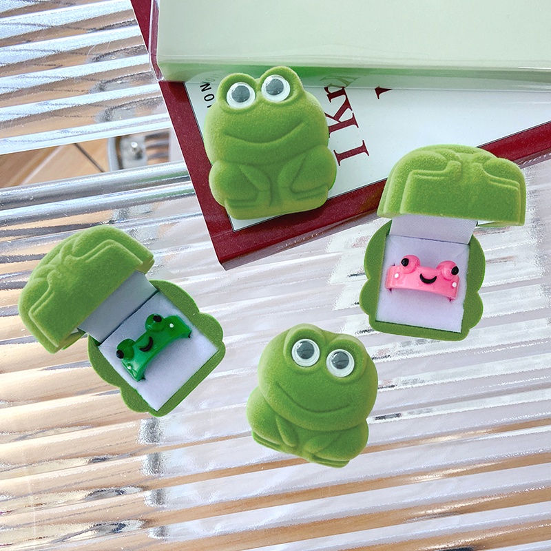 Frog Ring Earring Box Necklace Boxes Flocking Jewelry Box | Shopee ...