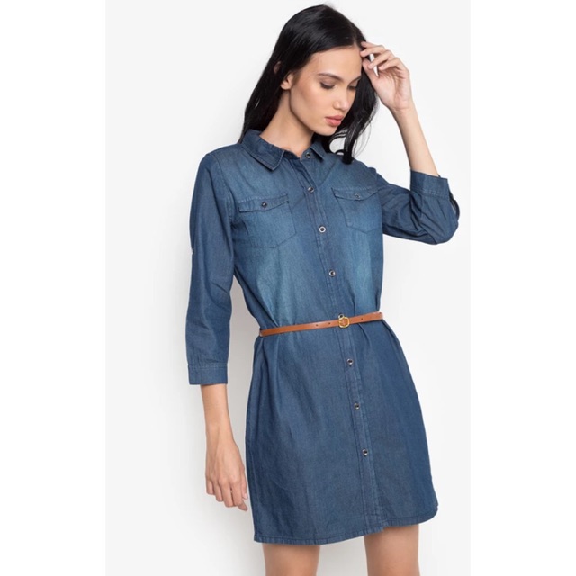 Red girl denim hot sale dress