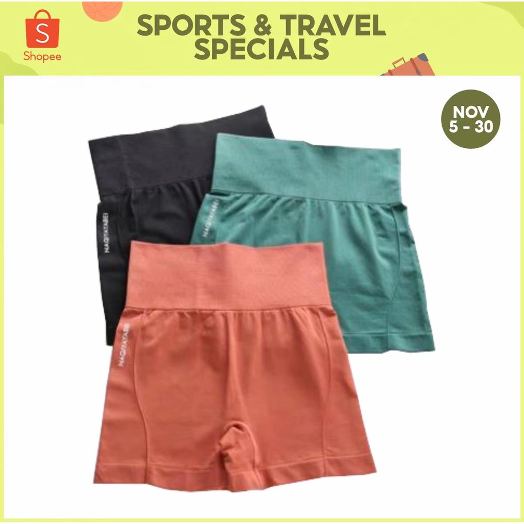 High Waistline Cycling Shorts Abdomen Tights Push Up Hip Cycling Shorts Quick drying Slim Body Short Shopee Philippines
