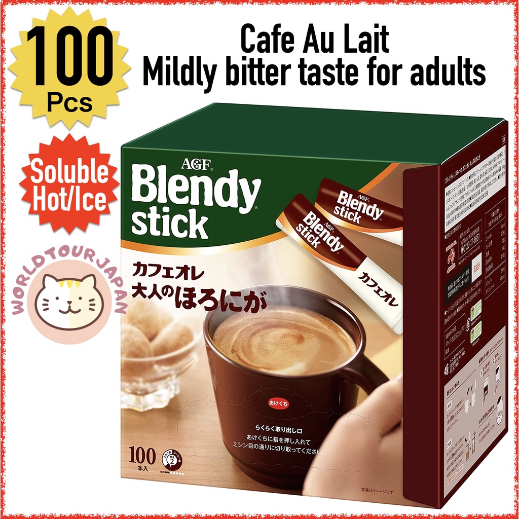 AGF Blendy Stick Cafe au Lait Instant Coffee with Milk 8 Sticks