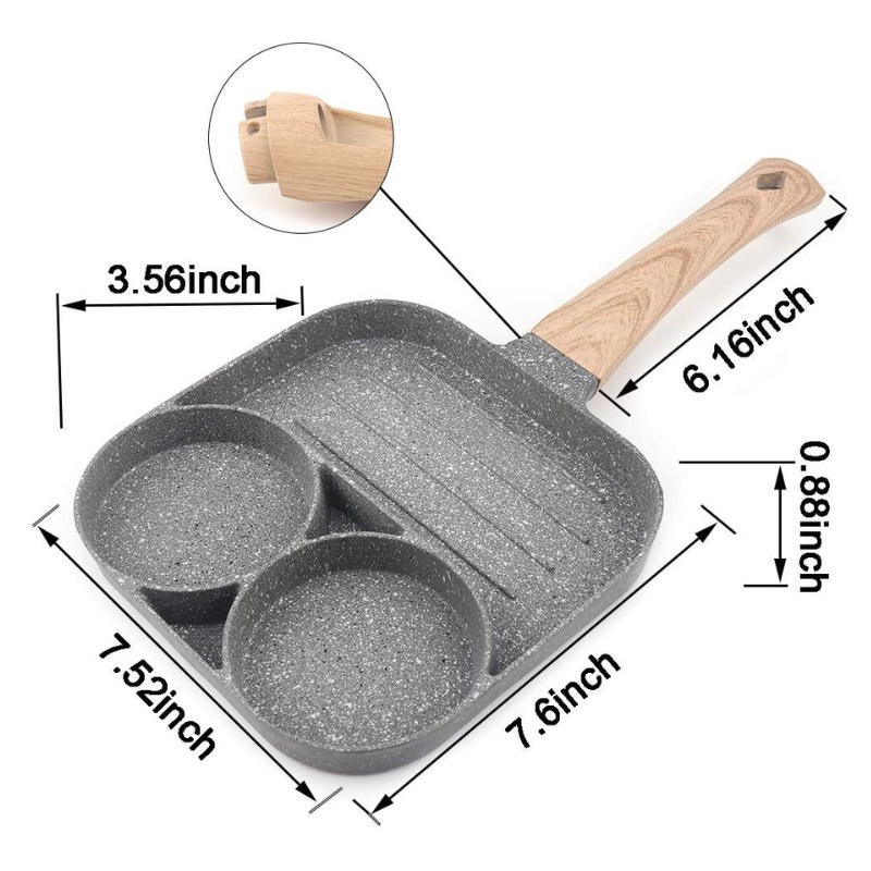 Shopifyph 3 Section / 4 Grid Nonstick Egg Frying Pan Omelette Pan ...