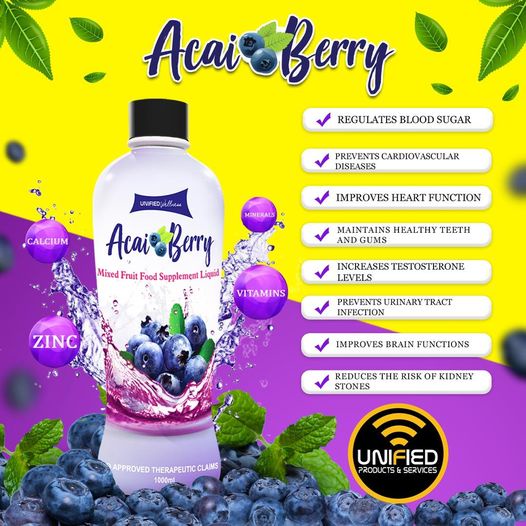 Unified Acai Berry Liquid Supplement 1000 Ml Bottle Shopee Philippines