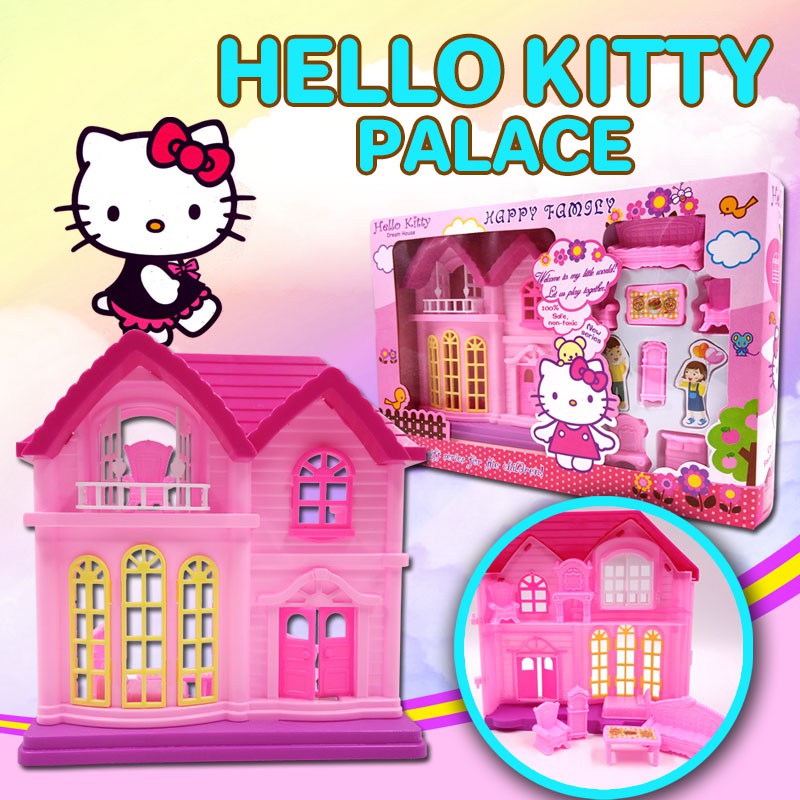 Mini Dolls House Hello Kitty Frozen with Complete Accessories Pretend Play Toy for Girls