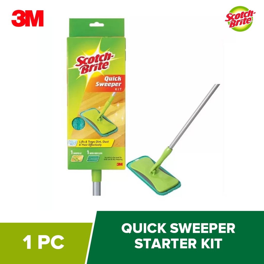 3M Scotch Brite Quick Sweeper Starter Kit (Green) | Shopee Philippines