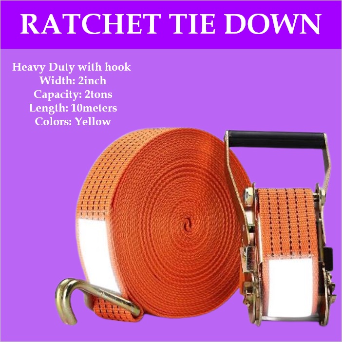 5T 5M With Metal Buckle Hook Portable Tie Down Cargo Strap Luggage