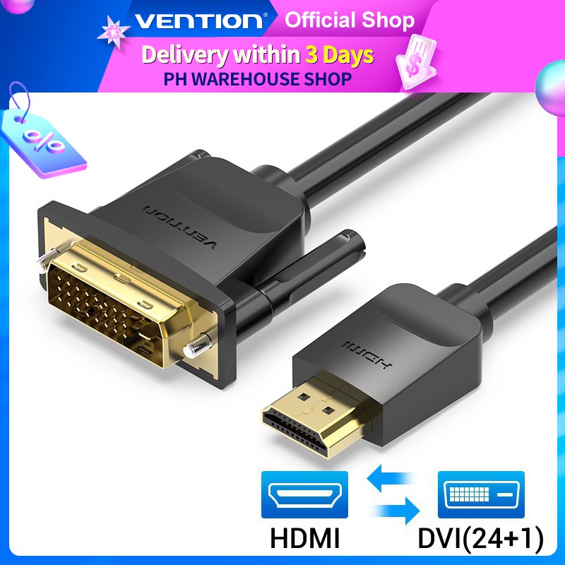 Vention Hdmi To Dvi Cable Bi Directional Dvi D 24 1 Male Support 1080p