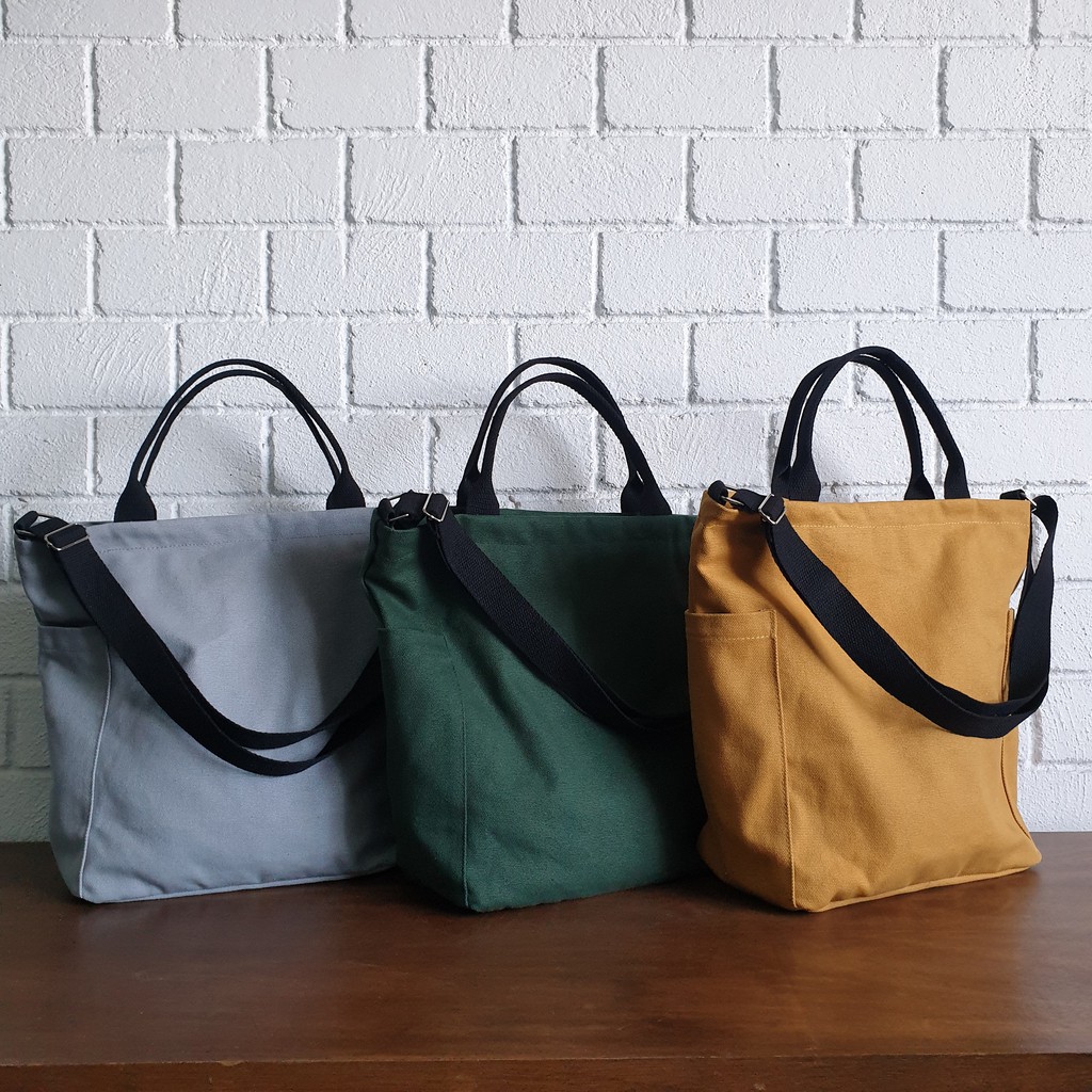 Cotton tote bag online with zipper