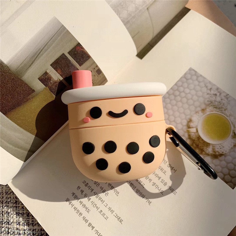 AirPods Pro Case 3D bubble tea Milk tea Cartoon Soft Silicone